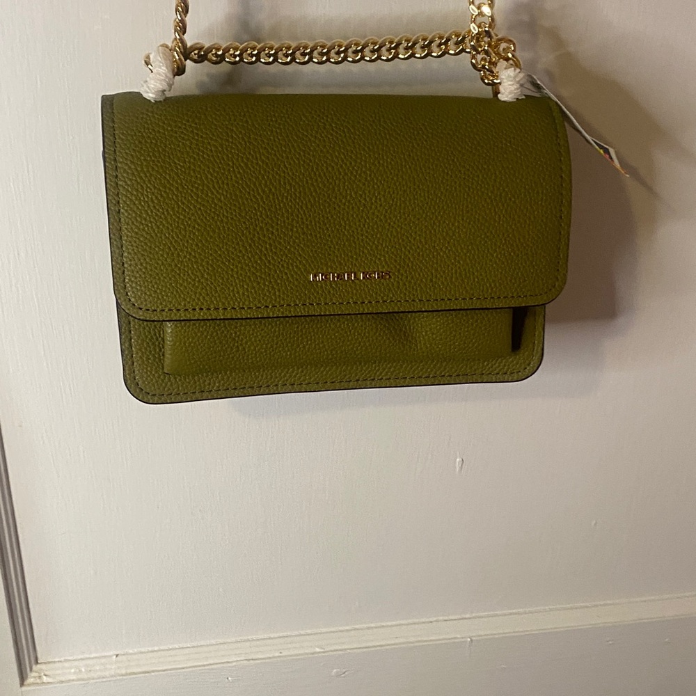 Michael Kors Moss Green Crossbody Bag with Gold Chain - Picture 2 of 7